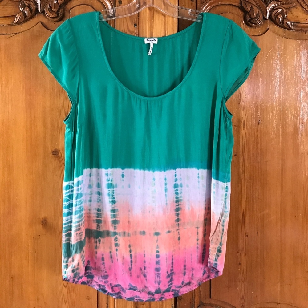 Splendid Scoop Neck Cap Sleeve Top
